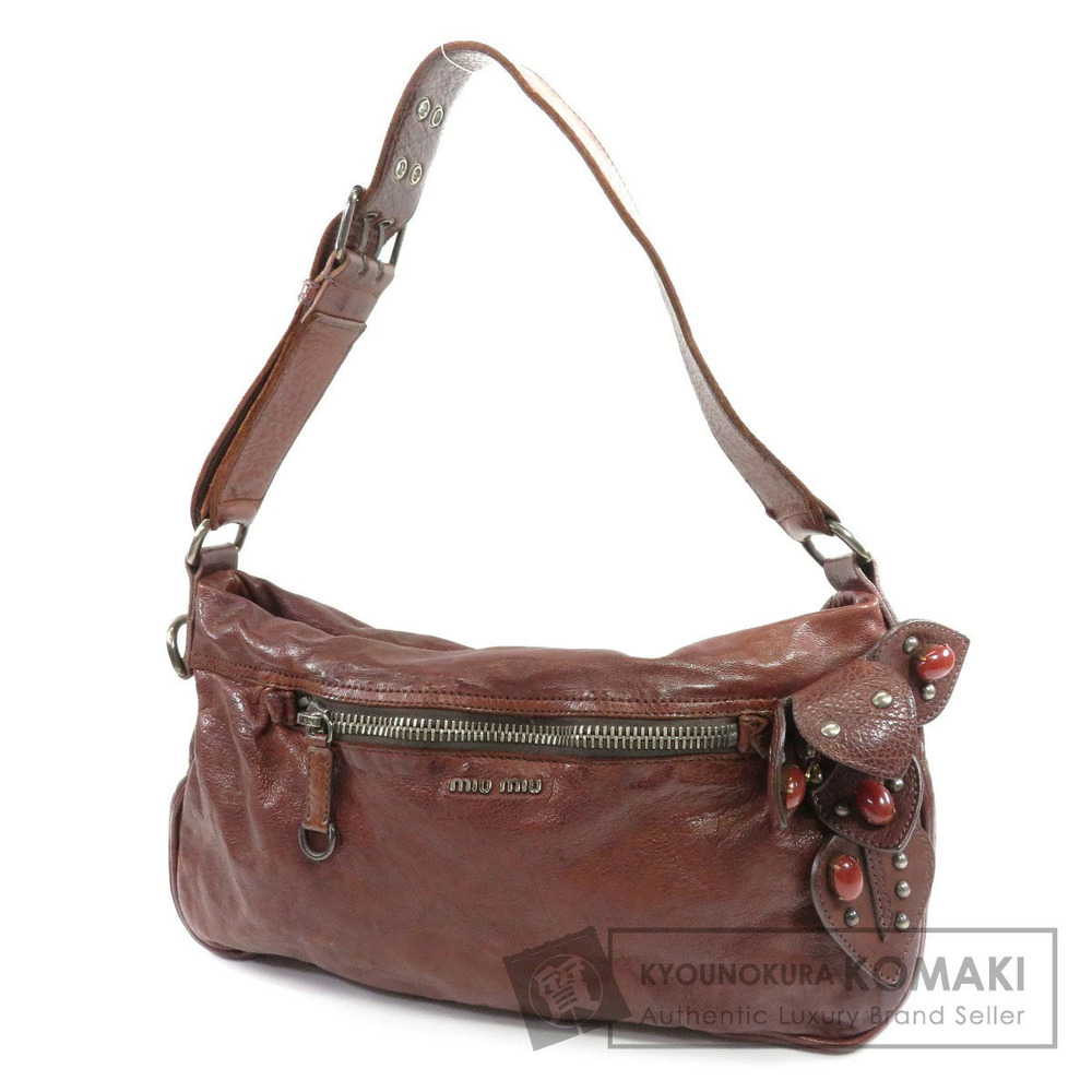 Miu Miu One Shoulder Hobo Leather Shoulder Bag